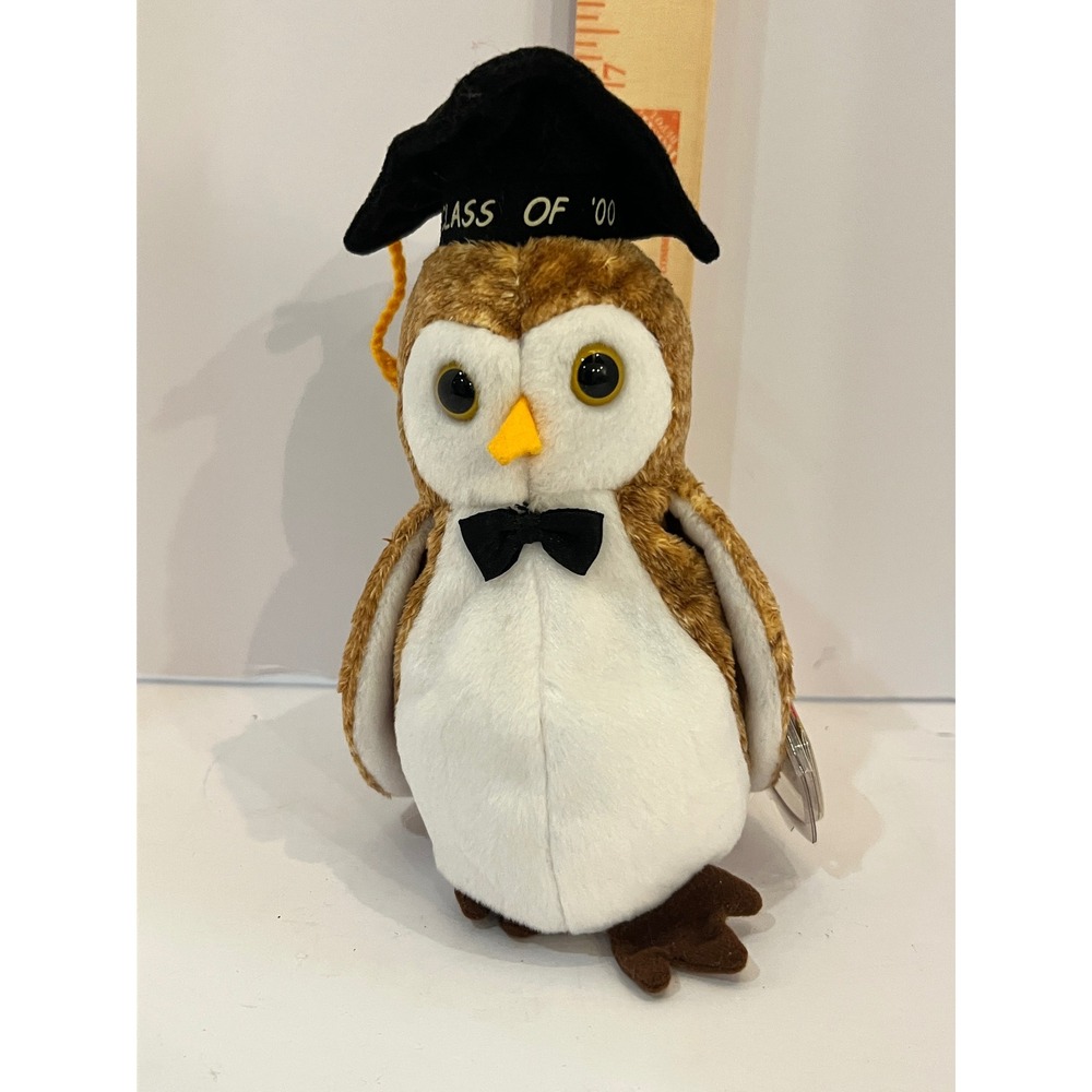 Ty Beanie Baby Wisest the Owl Class of 2000 Graduation Plush with Tags 7 inch